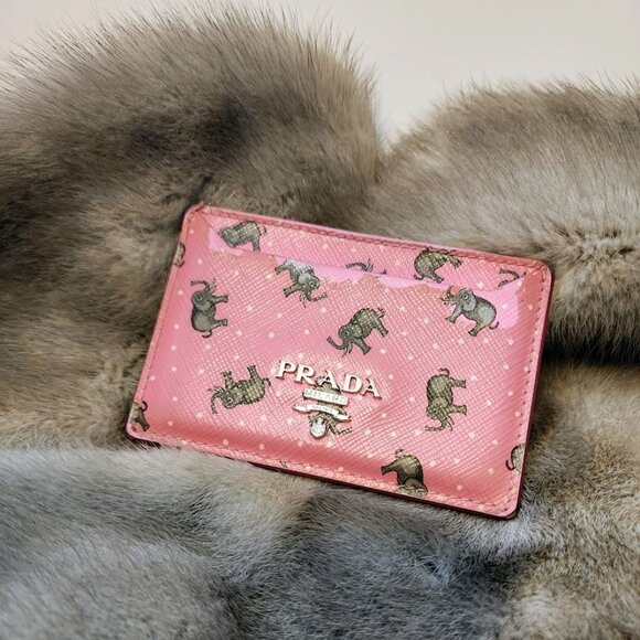 Prada Pink Elephant Card Holder - Picture 1 of 8